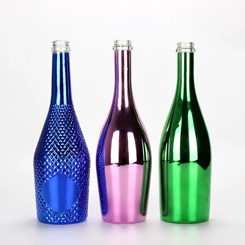 750ml Gold Electroplated Champagne Wine Glass Bottle Spirits Beer Bottles