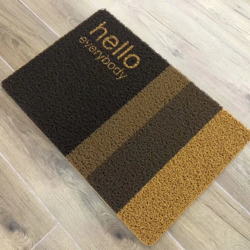 Hello Front Door Mat Outdoor Non Slip Custom Logo Doormat Coir Design Pet Feeding Pvc Car Floor Mat Bath Mat