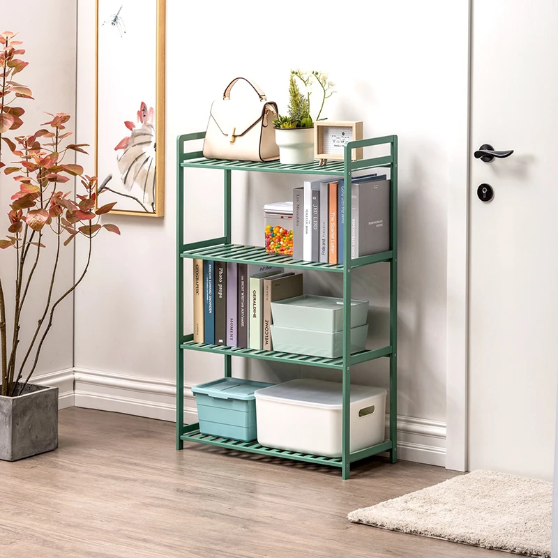 House Decoration Cheap Price Space Saving Living Room Furniture 4 Tier Bamboo  Bookshelf Bookcase