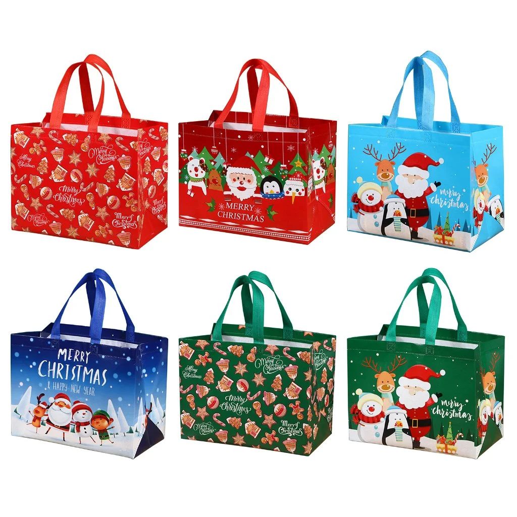 Coated Clothing Shopper Non Woven Ecological Nonwoven Bag Colorful Printed Cloth Christmas Gift Supplier Pp Eco Customized 2 Pcs