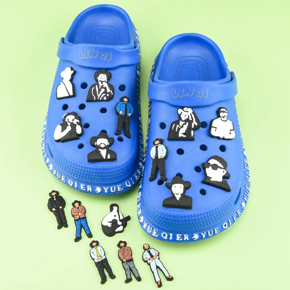 2023 Cartoon Wholesale Clog Shoe Decorations Charms Soft PVC Western cowboy Shoe croc Charms As a gift for the child