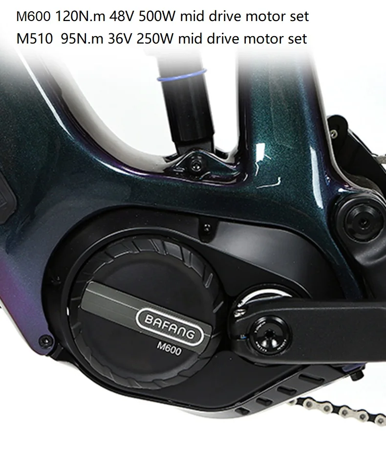 suspension Electric mountain bike with High-strength carbon fiber frame Bafang M610 48V 500W mid drive system hidden battery
