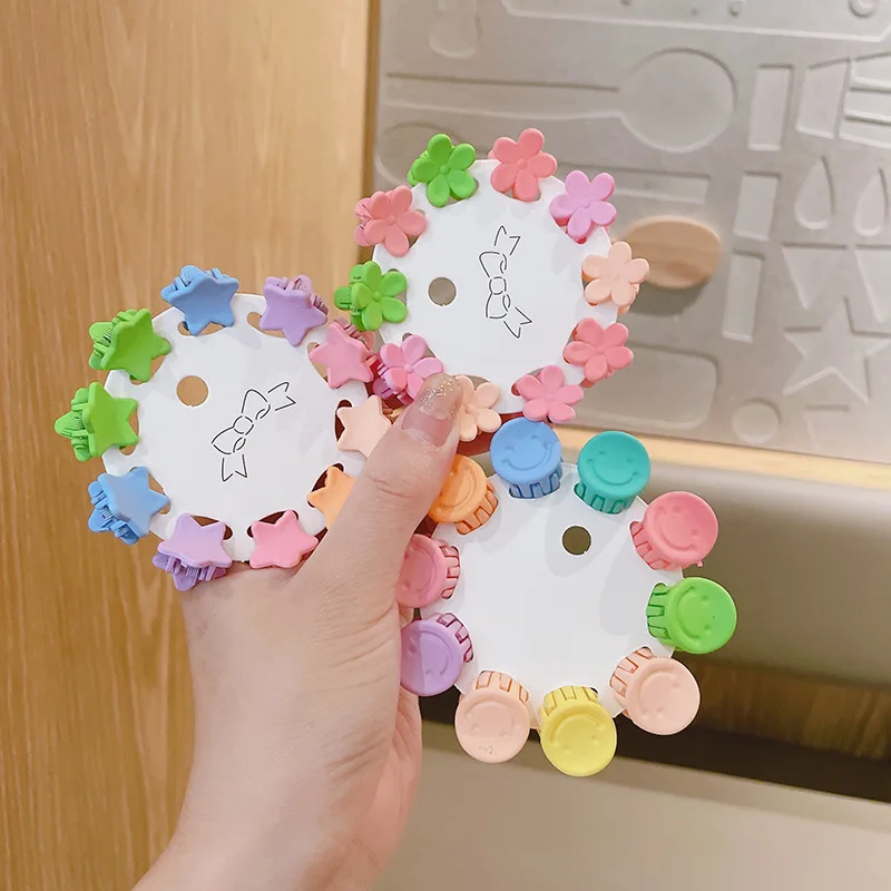 10 Pcs/Sets Candy Color Muti-Style Hair Claw Small Acrylic Hair Claw Clips For Baby Girls Hair Accessories Sets