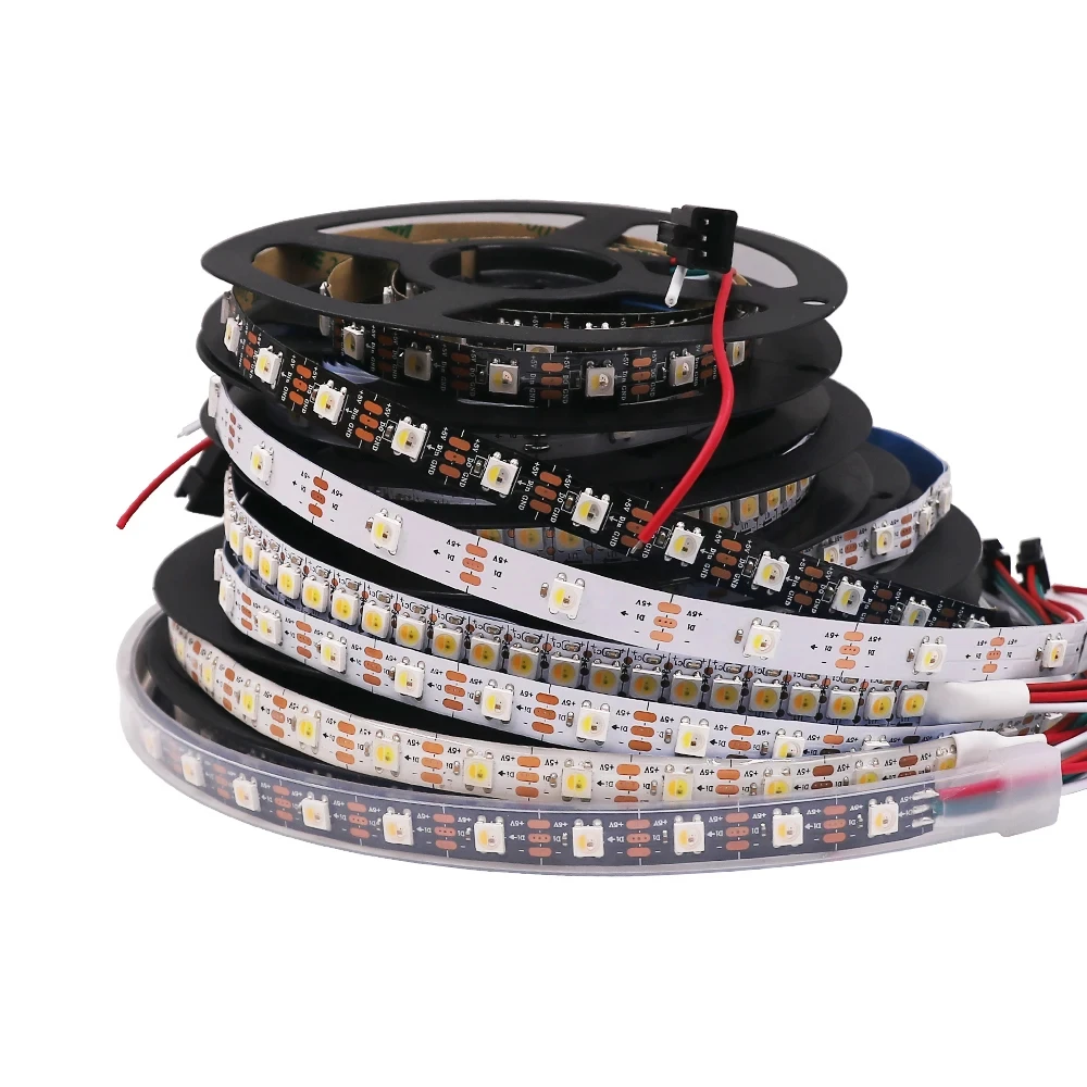 DC 5V SK6812 smart Led Strip RGBW  RGBNW 4 in 1 Similar WS2812B 30Leds/Pixels/m Individual Addressable IC Led Light