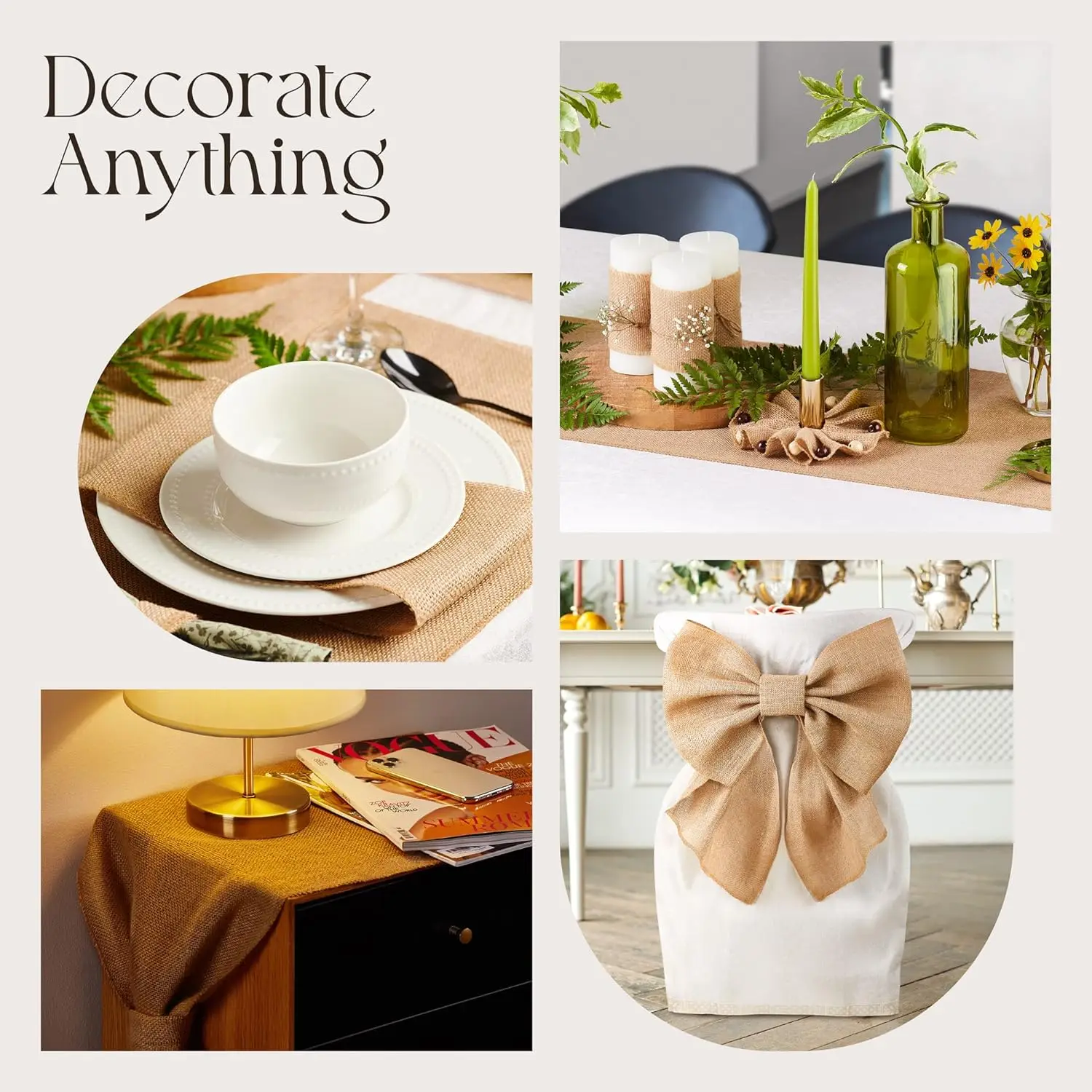 Burlap Table Runner Vintage 12 Inches10m 100% Jute Table Runner For Wedding