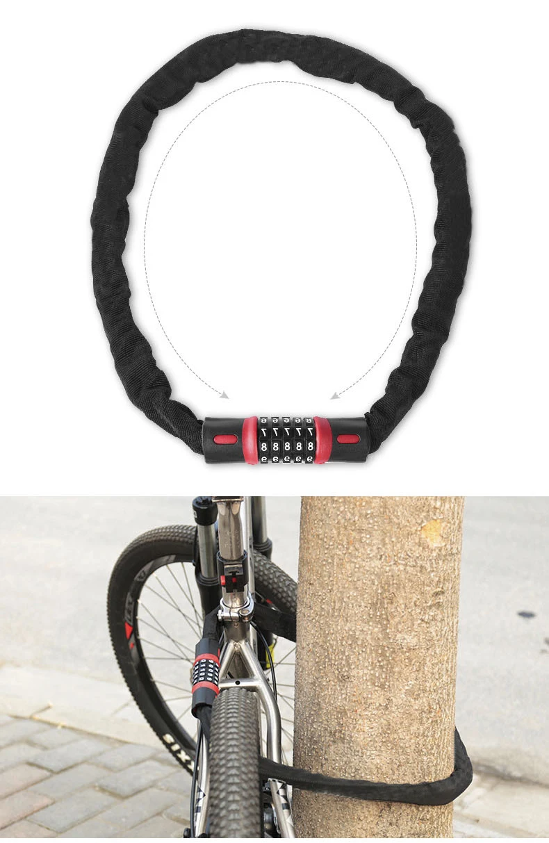Bicycle anti-theft password chain lock mountain bike electric motorcycle lock