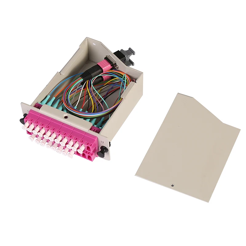  Кассета MPO FTTX solution 24 ядра высокой плотности волоконно-оптическая 24F SM/OM3 Box кассета MTP для установки на стойке 1U