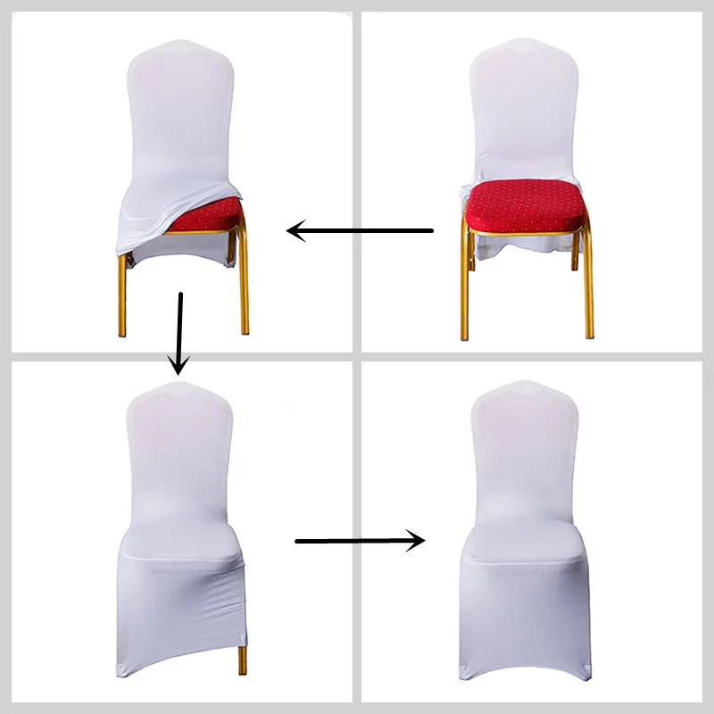 Banquet Dining Elastic Outdoor Party Chair Covers Wedding Stretch Hotel White Chair Covers for Wedding