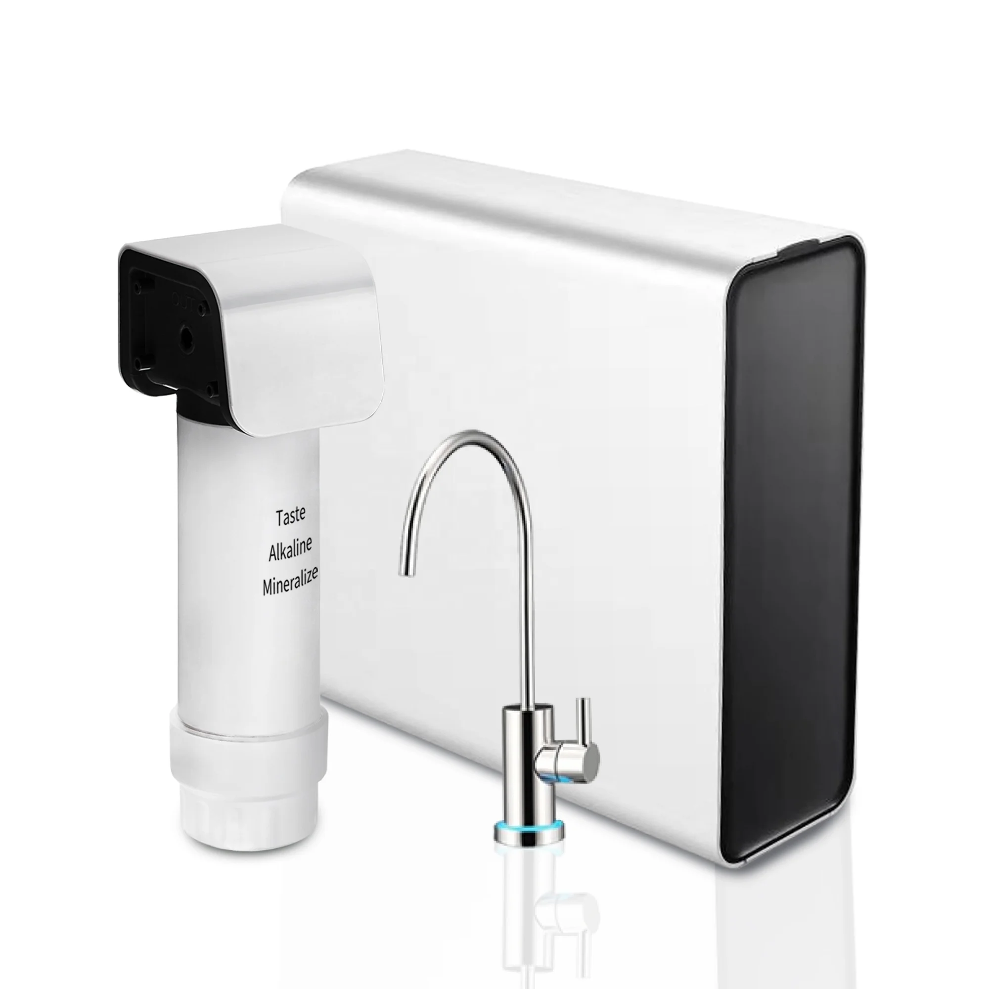 600G Under sink reverse osmosis 2 filtration alkaline 3 in 1 housing cabinet ro water purifier