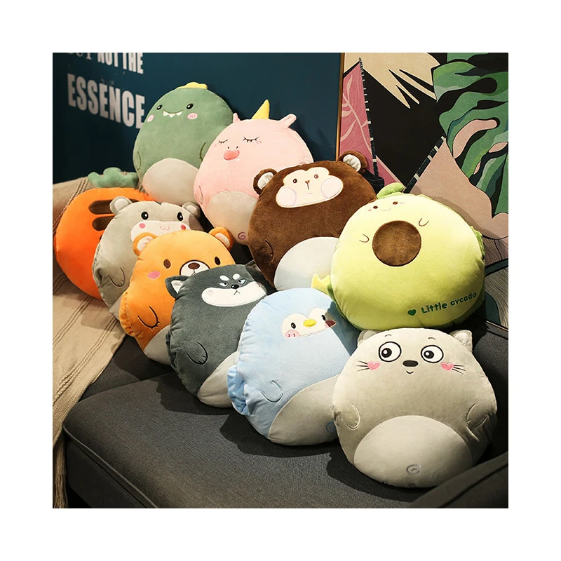 3 In 1 Cute Wolf Dog Rabbit Dinosaur Radish Plush Toys Other Blankets Set Stuffed Animal Plush Toys 3 In 1 Toys Home Decoration