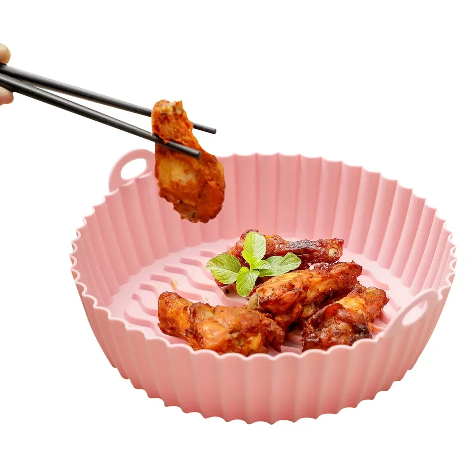 Silicone Pot for Air Fryer Oven Accessories Air Fryer Liners Food Safe Reusable Air Fryer Silicone Basket