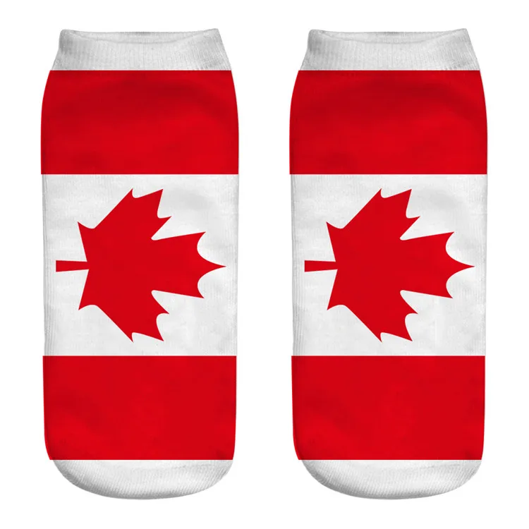 Stock Women Ankle Socks Fashion Casual Unisex Ankle   3D American USA National  Flag Socks