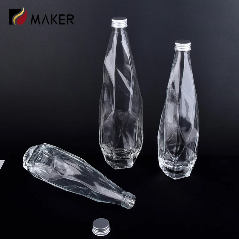 350Ml 500Ml 750Ml Manufacturer Luxurious Diamond Shape Alcohol Vodka Gin Tequila Wine Liquor Spirits Mineral Water Glass Bottles