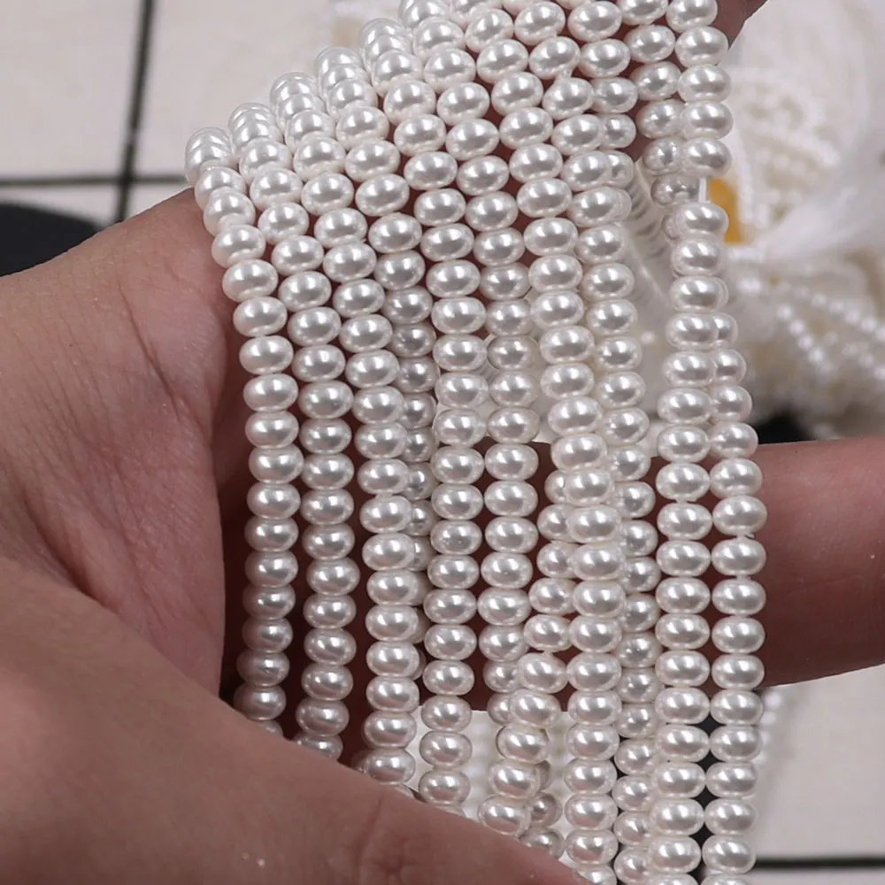 2x4mm Tiny Disc Shape Abacus Crystal White Pearl Swar Ovski Rondelle Glass Beads for Jewelry Bracelet Decoration Making