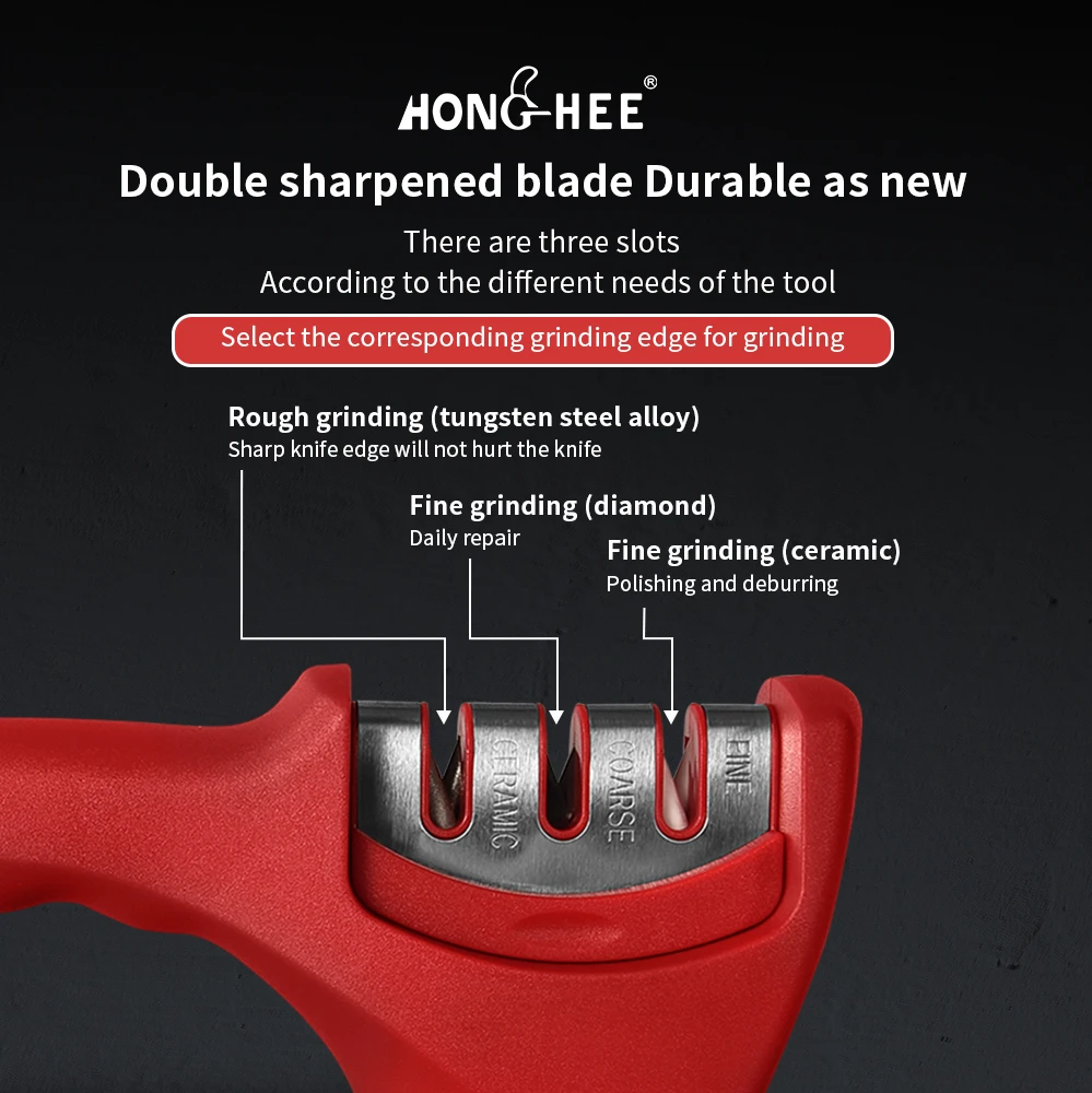 Wholesale Knife Sharpener Kitchen Knife Sharpener with 3 Stage Diamond Coated for Restore and Polish Blades Sharpening Knives