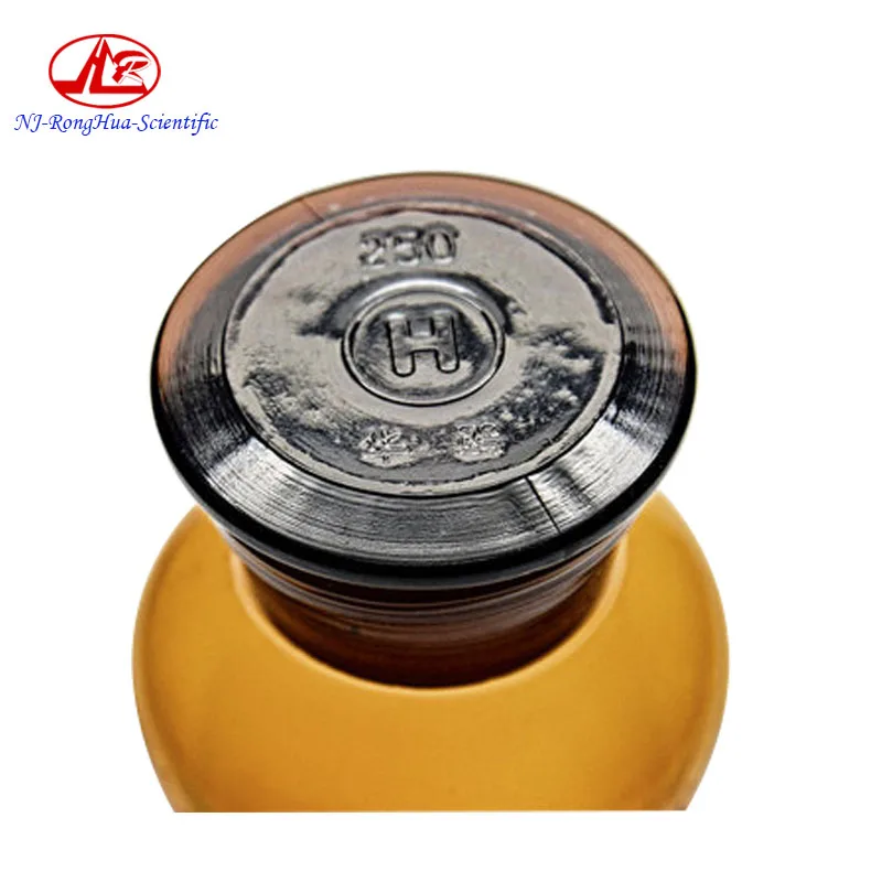 Laboratory 500ml Grinding Mouth Amber Glass Chemical Reagent Bottle