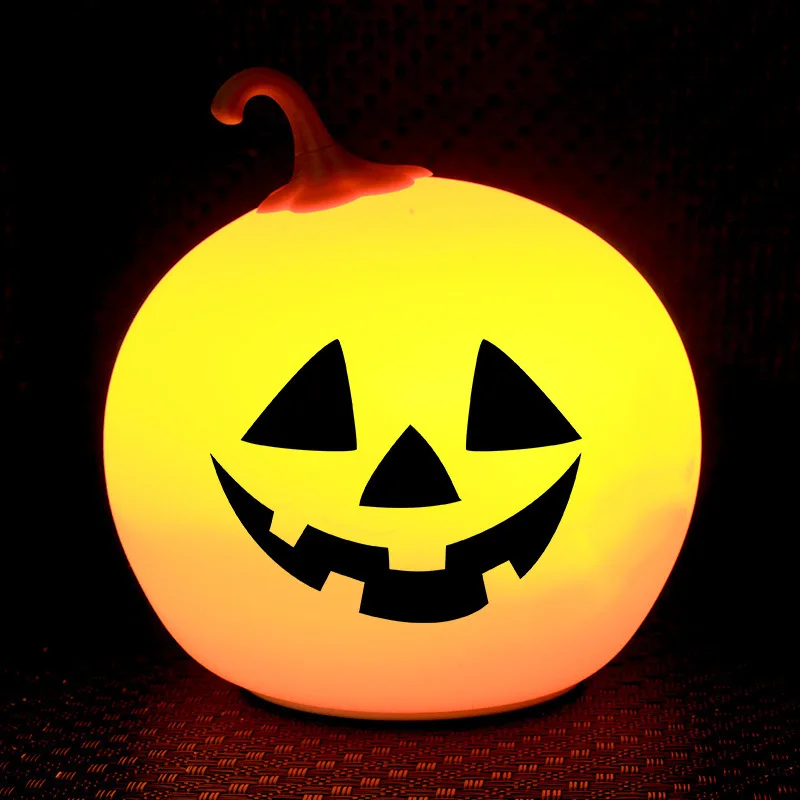 Multicolor LED Mood Lighting Silicone Halloween Pumpkin Night Light
