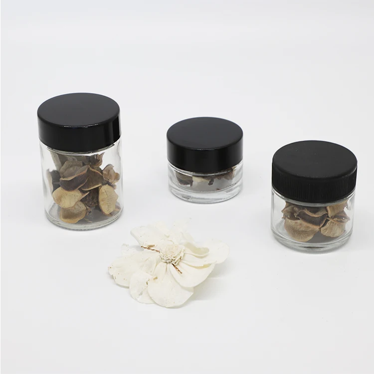 30ml 60ml 90ml 120ml glass child resistant 1oz 2oz 3oz 4oz dry flower jar airtight smellproof storage jar with childproof lid