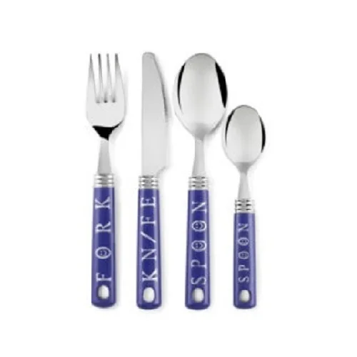 Antique Silver Cutlery Set Customized Logo Reusable Flatware Cutlery Set Silver Spoon Knife Fork