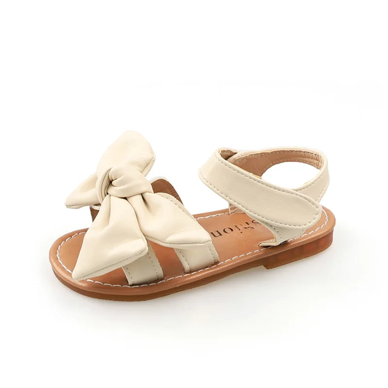Wholesale hot summer new baby female bow princess shoes for children comfortable soft sole non-slip beach sandals