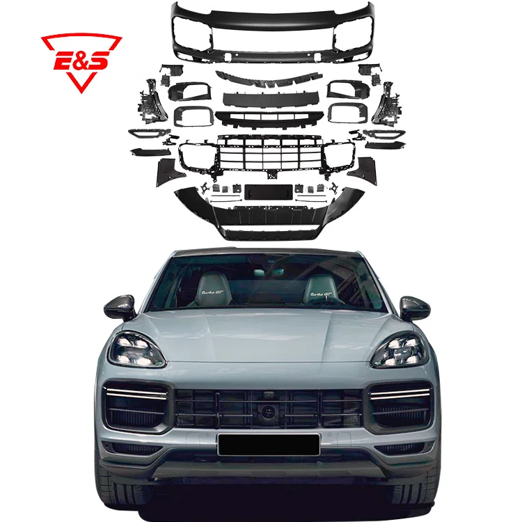 Turbo Style Body Kit For Porsche cayenne S 9Y0 With Front Bumper Side Skirts Rear Lip