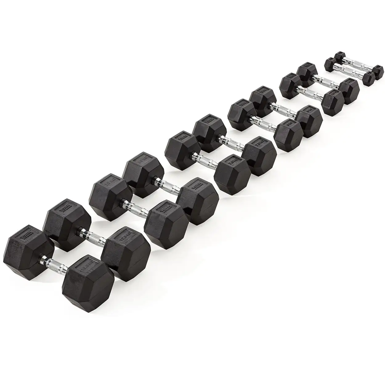 Gym Fitness Strength Training 10 Kg Black Neoprene Dumbbells Hex Dumbbell Weight Lifting Free Weights Dumbbell Set