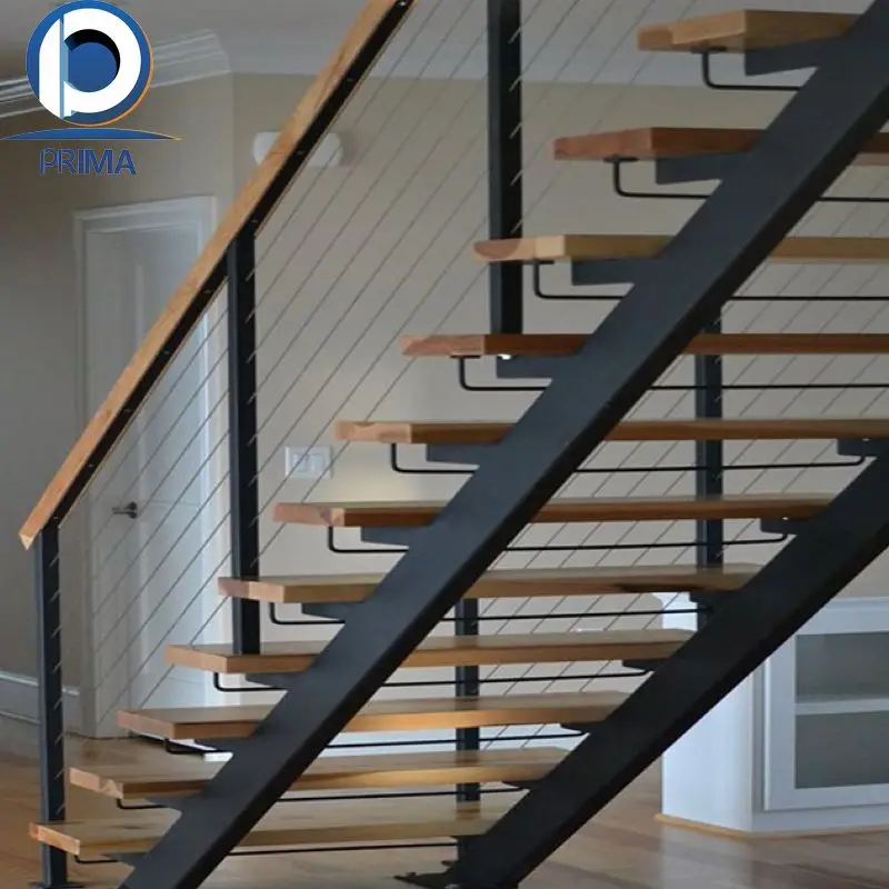 PRIMA Cheap Price Modern Floating Staircase/hidden Cantilever Stairs/enter Wall Type Stair With Glass Step