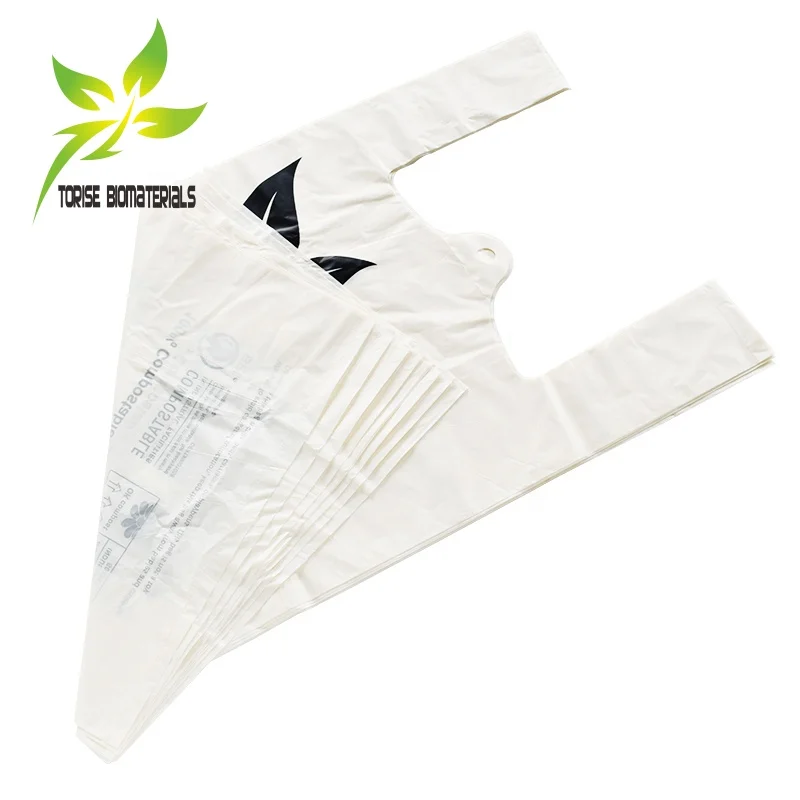 Torise shopping bag with logos strong capacity high bearing force custom T-shirt bag biodegradable bag for small business
