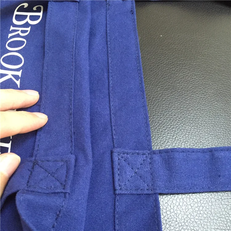 Factory Custom Oem Classic Canvas Tote Shoulder Bag Shopping Blue Canvas Bags Tote 8oz Cotton Tote Bag Canvas