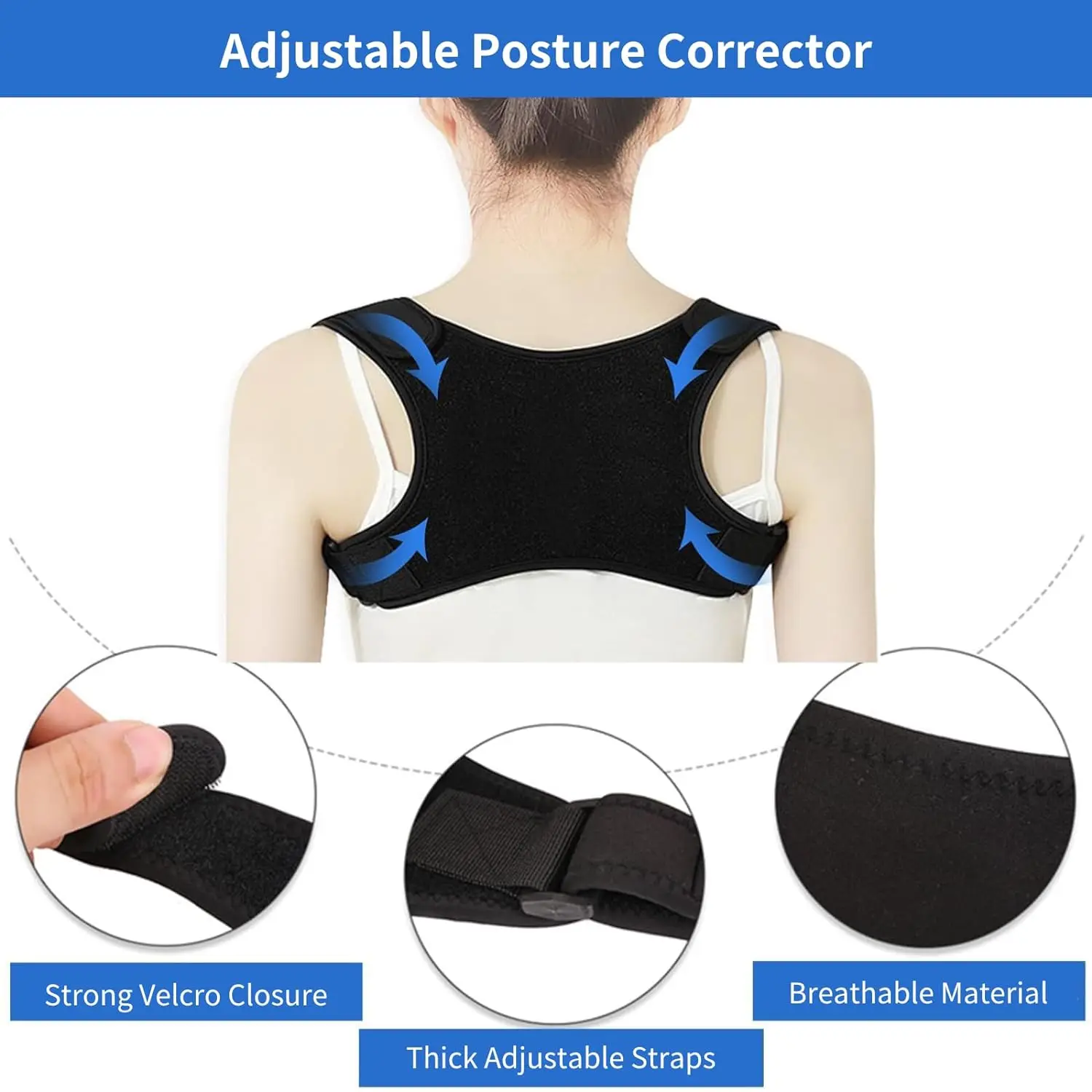 43 CM Back Posture Corrector Breathable Lumbar Brace Corset Back Belt Support Shoulder Lower Back Belt Brace Waist For Men Women