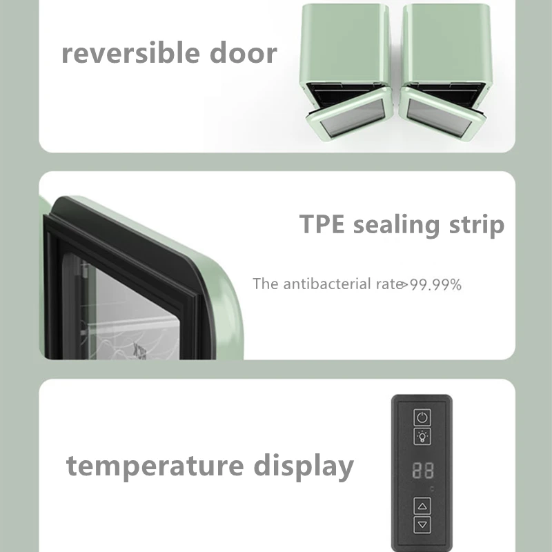 HCK small bar fridge 60Hz 110V household refrigerator with transparent glass door optional brown glass