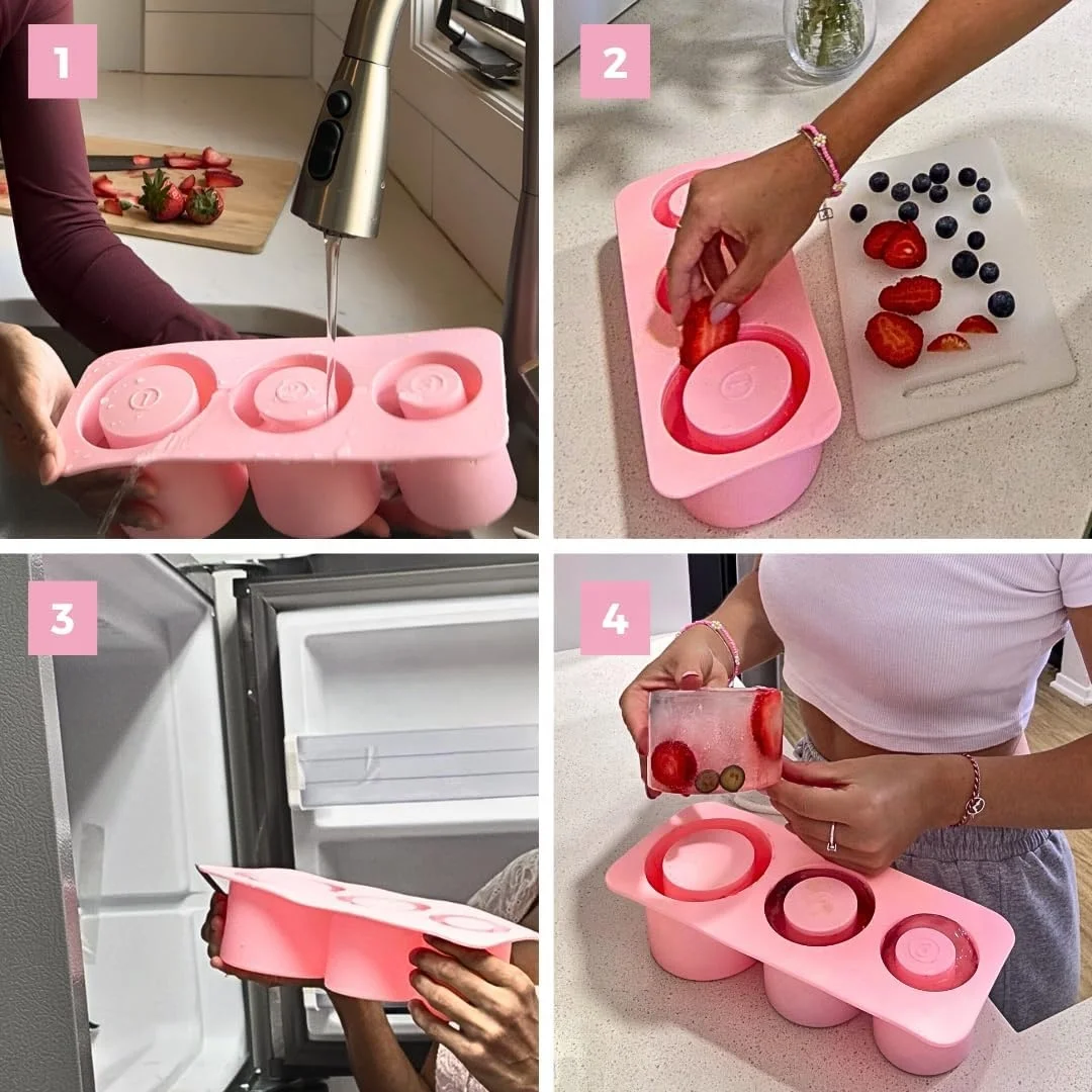 Factory price Reusable Silicone Large Round Hollow Cylinder Ice Cubes Maker Tray Mold For Stanley Cup Accessory