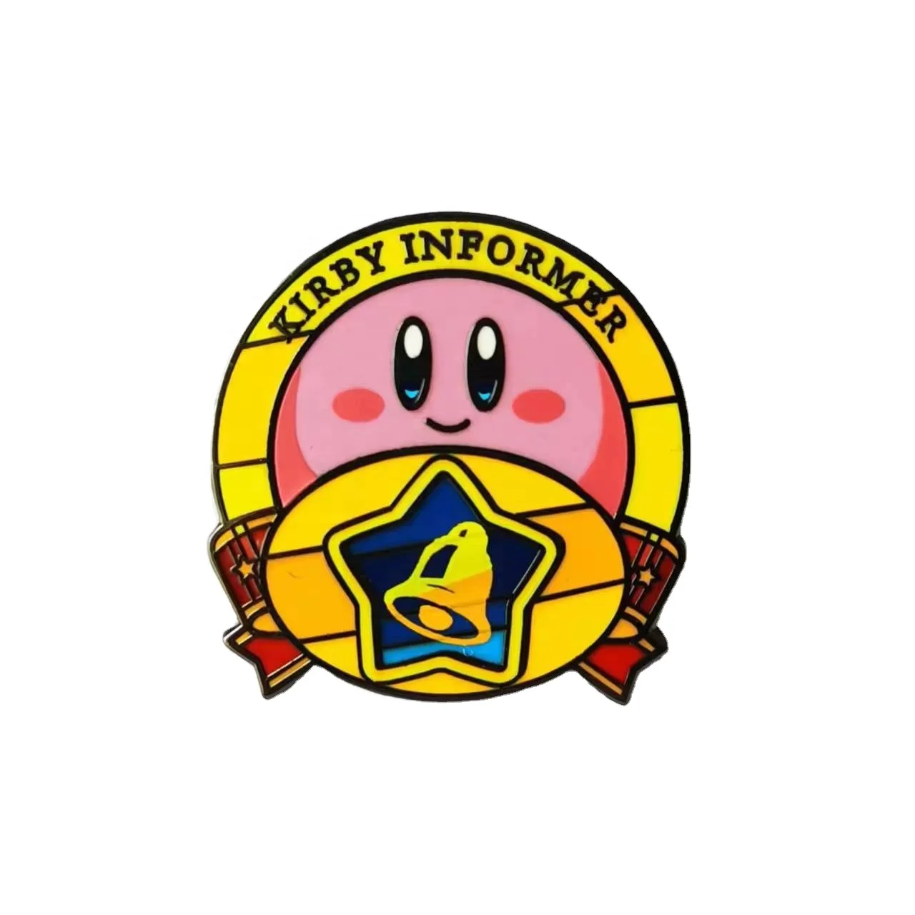 2024 muyue Customized Soft Enamel Pin High Polish Brass Plating Badges 1.25inch Rubber Clutch Carton Design Lapel Pin