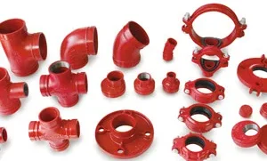 Pipe Fittings Ductile Iron Sch 40 1' Ral3000 Grooved Cross Fire fighting