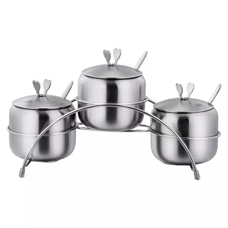 304 stainless steel thickened seasoning tank household kitchen seasoning storage tank stainless steel thickened MSG salt box