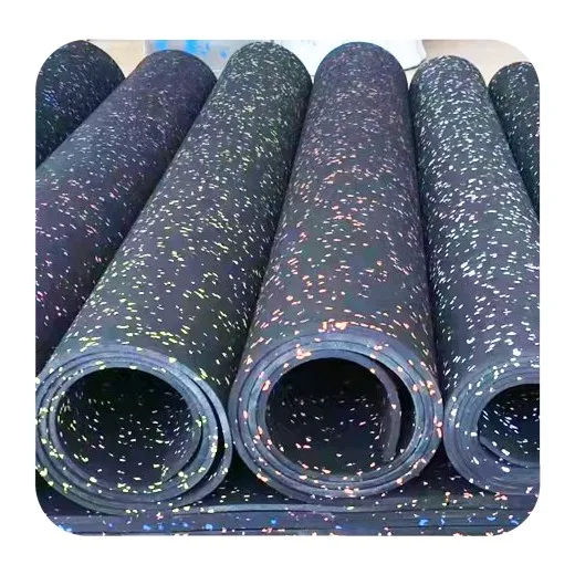Non Toxic Color Dot Sports Rolled Gym Rubber Flooring Mat Floor