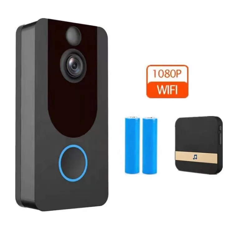 Smart Home Wireless Video Doorbell With Chime 2 pcs 18650 Lithium battery App Control Record Save Video free Cloud Storage