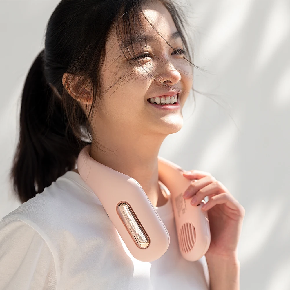 
2021 Новый мини портативный Турбовентилятор USB спортивный носимый шейный вентилятор с батареей 2400 мАч KC 