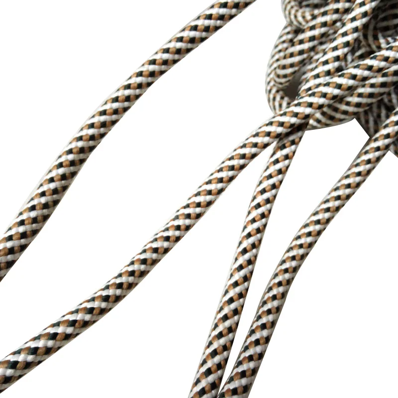 RH24 manufacturer supply  5mm drawcord rope black and white and khaki mixed braid pullstring cord