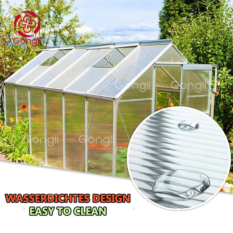 Gongli green awning corrugated polycarbonate shingles sheet 4x8 thickness 10mm taiwan polycarbonate sheet