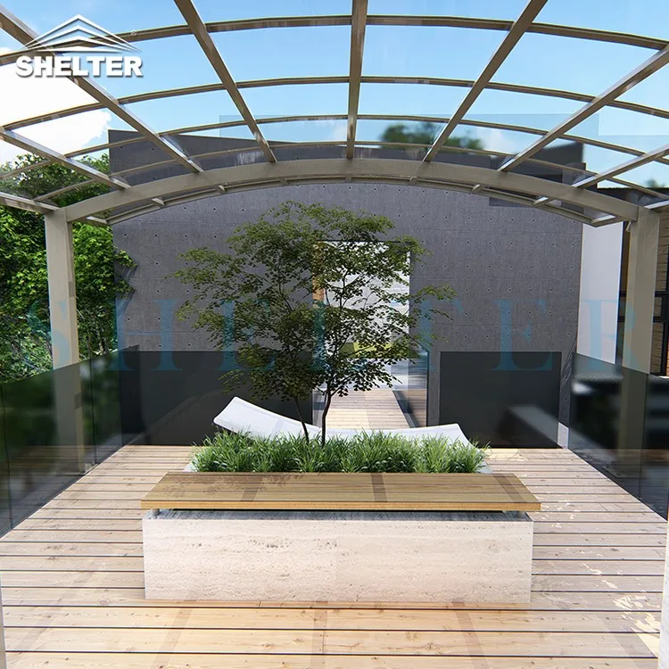 Freestanding Porch Polycarbonate Cover Modern Designs Aluminum Carport with Arched Roof