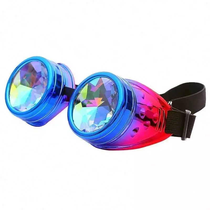 Kaleidoscope Rainbow Crystal Lenses Men Women Steampunk Goggles