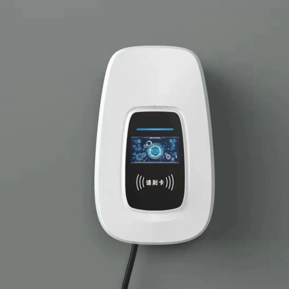 Swiping Card Payment EV 7kw AC Wall Mounted Electric Vehicle Charging Station Pile For Household