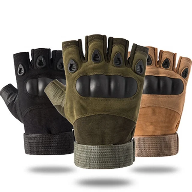 2022 Outdoor Tactical sleeve Half Finger Sports Climbing Rubber Hard Knuckle Hand Protector