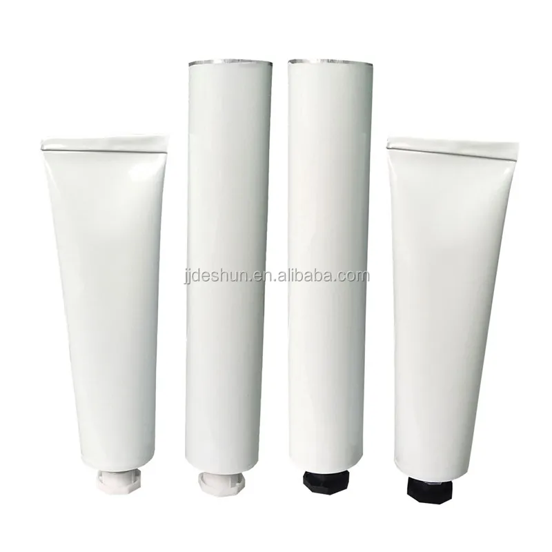Jiujiang Deshun White Lacquer Blank Aluminium Tubes Pet Foods 4oz 110g 120g Hair Cream Empty Tubes in stock