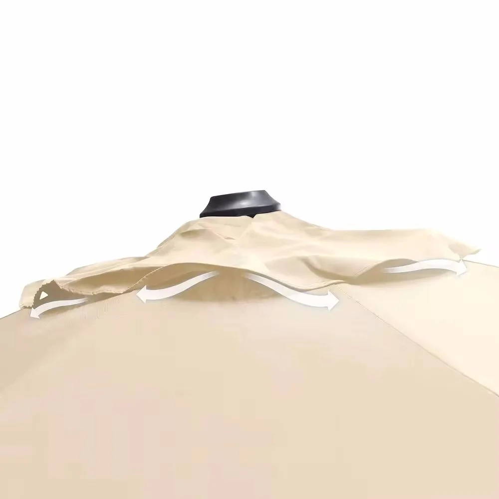 Custom Sturdy Metal Frame Outdoor sunshade Garden Solar Roman Umbrella  Patio Umbrella with Led Light