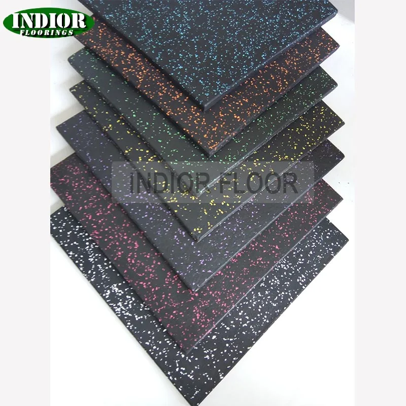 15mm Thick EPDM Fleck Rubber Floor Tiles Anti-Slip Gym Rubber Mat Tiles Granules Outdoor Playgrounds 15 mm Thick Rubber Brick