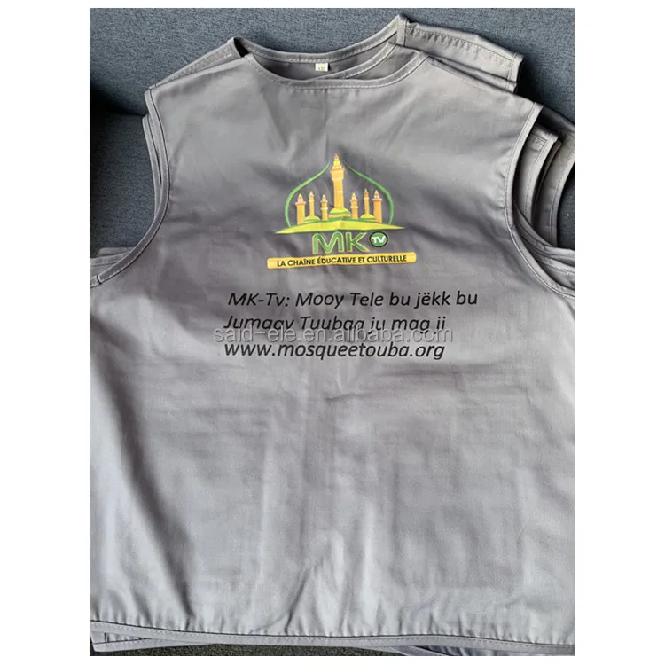 TV channel reporter vest with custom logo printing newsman journalist clothing sleeveless vests for photography