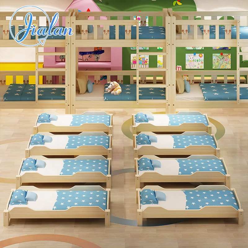 Kids Solid Wooden Single Bed for Kindergarten Kids Resting Bed Daycare Furniture Sleeping Cot for Kids wooden Baby Crib