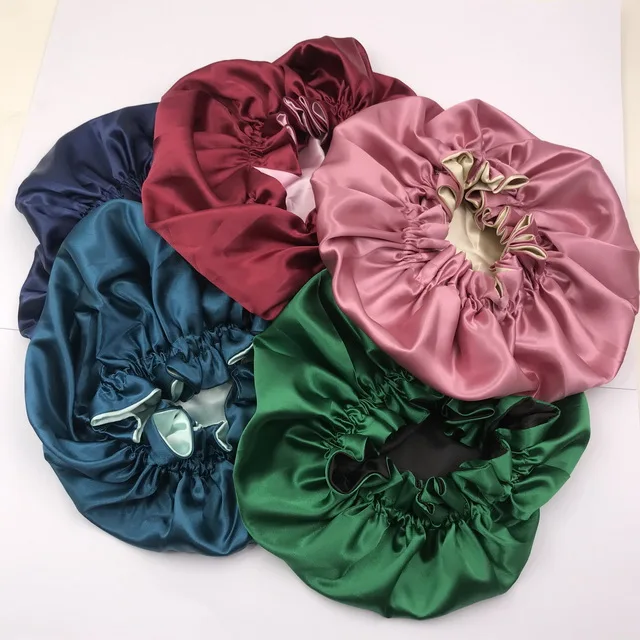 Amazon Custom Double Layer Satin Hair Designers Bonnets